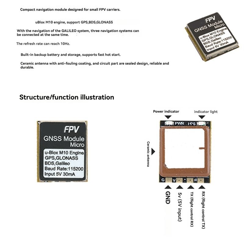 B16C-For RUSHFPV GNSS Micro M1 - đánh giá và giá Drone Gps Module